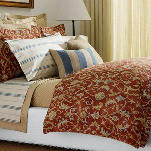 Ralph Lauren Menorca Scroll King Duvet and 2 King Shams - New With Tags!   NWT
